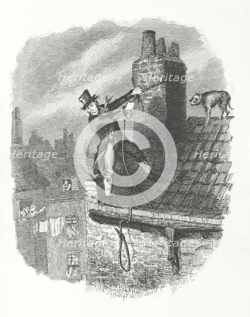 The last chance - Bill Sikes and Bull's Eye, c1838-46.  Creator: George Cruikshank.