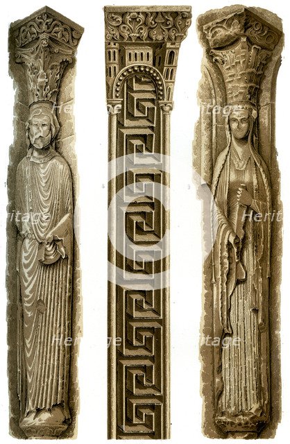 Exterior decoration of Le Mans Cathedral, Le Mans, France, 15th century (1849).Artist: H Moulin