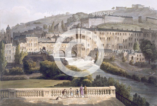 Pulteney Bridge, pub. 1806. Creator: John Claude Nattes (1765-1822).