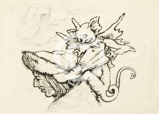 The Head of a Miser: enlarged Drawing from Lützelburger's Woodcut of 'The Councillor', before 1871.  Creator: John Ruskin.