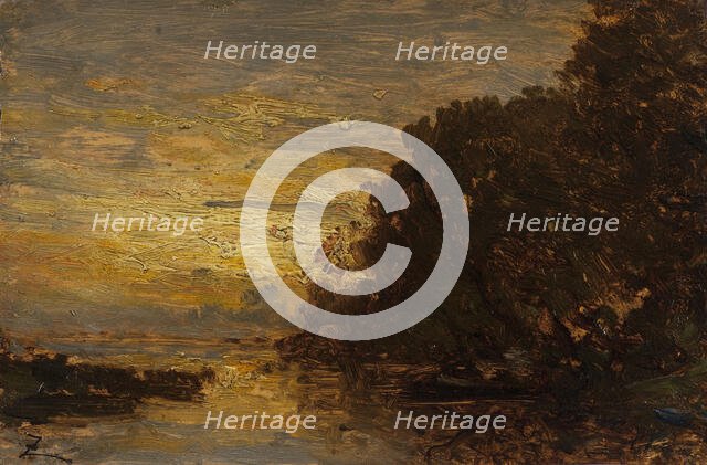 La Seine à Billancourt, coucher de soleil. Creator: Felix Francois Georges Philibert Ziem.