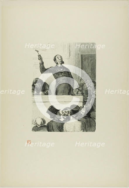 The Auction House: The Auctioneer, 1863, printed 1920. Creator: Charles Maurand.