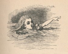'Alice in a sea of tears', 1889. Artist: John Tenniel.