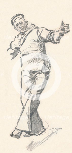 Lead pencil sketch by Phil May, c19th century (1903-1904). Artist: Philip William May.