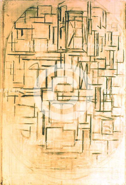 Untitled oval composition 1914. Artist: Piet Mondrian