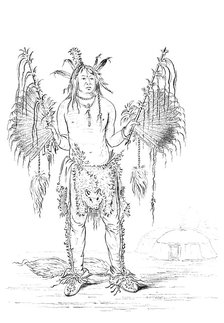 Portrait of a Native American man, 1841.Artist: Myers and Co