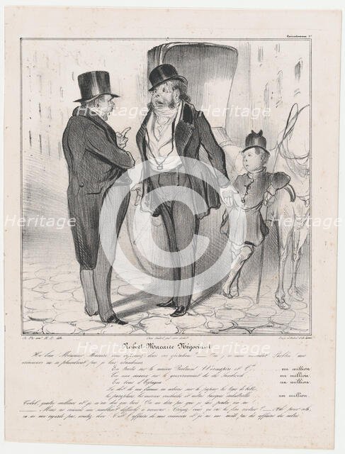 Plate 27: Robert Macaire Négociant, 1838. Creator: Honore Daumier.