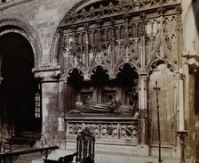 The church of St  Bartholomew the Great: interior view showing Rahere's monument, c1900s. Creator: Rev CF Fison.