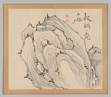 Double Album of Landscape Studies after Ikeno Taiga, Volume 1 (leaf 11), 18th century. Creator: Aoki Shukuya (Japanese, 1789).
