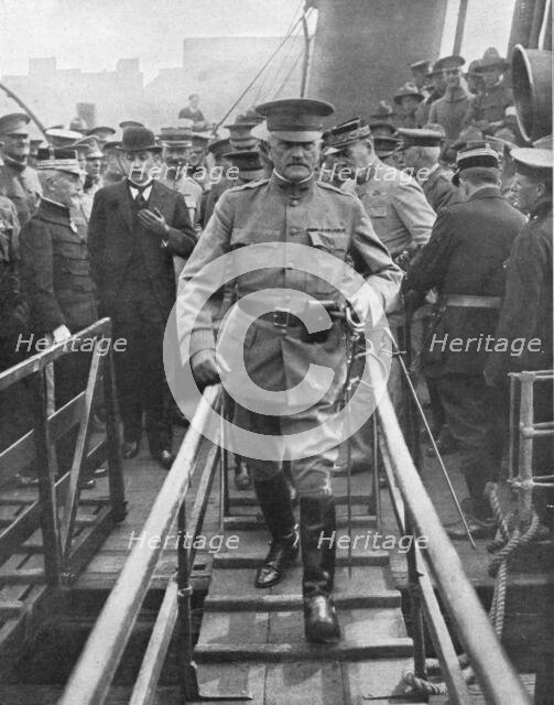 'L'Arrivee du General Pershing; Le general debarque a Boulogne du transport <<Invicta>>', 1917. Creator: Jean Clair-Guyot.