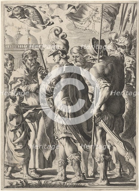 Alexander the Great Cutting the Gordian Knot, 17th century. Artist: Matham, Theodor (1589-?)