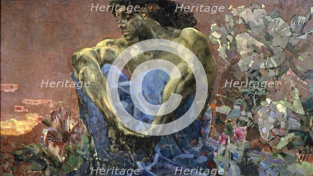 'Demon Seated in a Garden', 1890.  Artist: Mikhail Vrubel