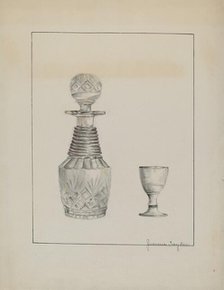 Decanter and Glass, 1935/1942. Creator: Jeanne Taylor.