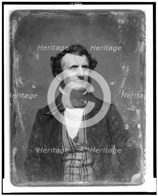 Unidentified man, about 35 years of age, head-and-shoulders portrait, facing front, head three-quart Creator: Mathew Brady.