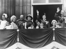 The Royal family wave from the balcony of Buckingham Palace, 14th June 1969. Artist: Unknown