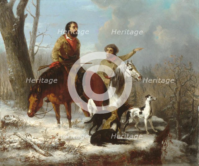 Trappers, ca. 1855. Creators: Jonathan K. Trego, J. L. Williams.