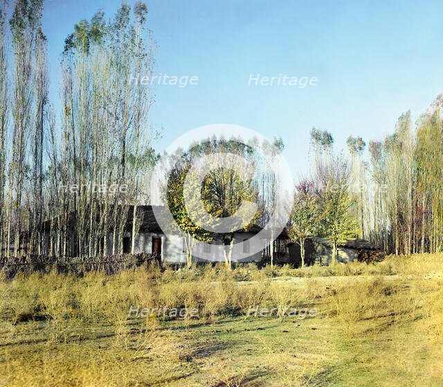 Transit farmstead in Nadezhdinsk settlement, Golodnaia Steppe, between 1905 and 1915. Creator: Sergey Mikhaylovich Prokudin-Gorsky.