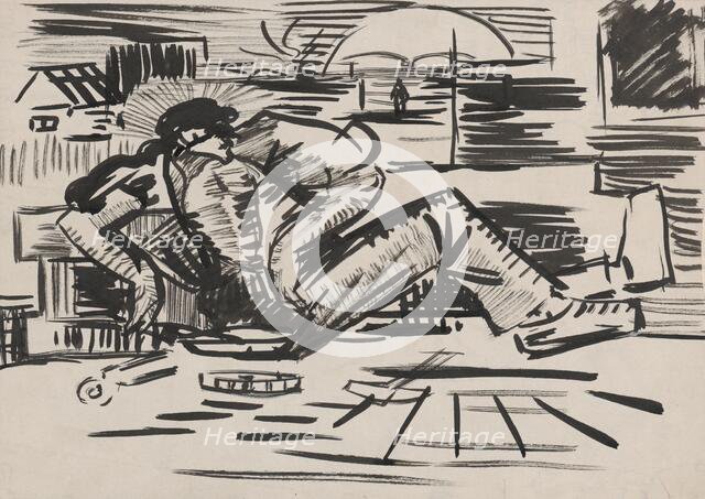 Begging musician, around 1940. Creator: Arnold Peter Weisz-Kubincan.