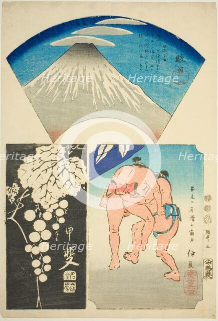 Suruga, Kai, and Izu, no. 5 from the series "Cutout Pictures of the Provinces (Kunizukushi..., 1852. Creator: Ando Hiroshige.