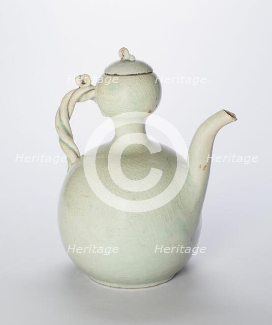 Gourd-Shaped Ewer with Twisted Handle, Korea, Goryeo dynasty (918-1392), mid-12th century. Creator: Unknown.