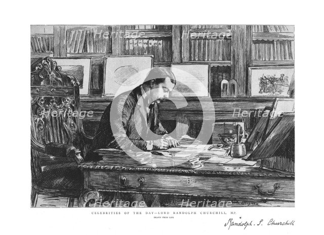 'Celebrities of the Day - Lord Randolph Churchill, M.P.', (1885). Artist: Unknown.