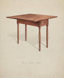 Shaker Drop-leaf Table, 1935/1942. Creator: Irving I. Smith.