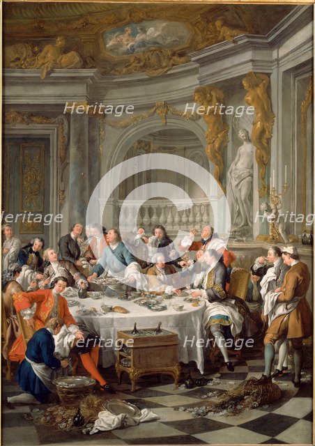 The Oyster Meal, 1735. Artist: Troy, Jean-François de (1679-1752)