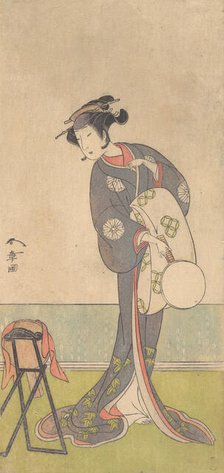 The First Nakamura Tomijuro as an Oiran Standing in a Room, 1771. Creator: Shunsho.