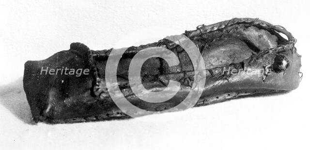 Child's Horned Toe Shoe, England, 16th century. Creator: Unknown.