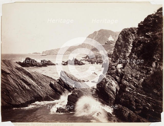 Ilfracombe, The Coast from Capstone Parade, mid-late 19th century. Creator: Francis Bedford.