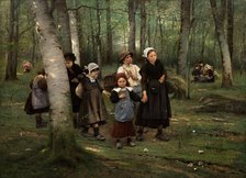 Children in the woods, 1891. Creator: Brozík, Vaclav (1851-1901).