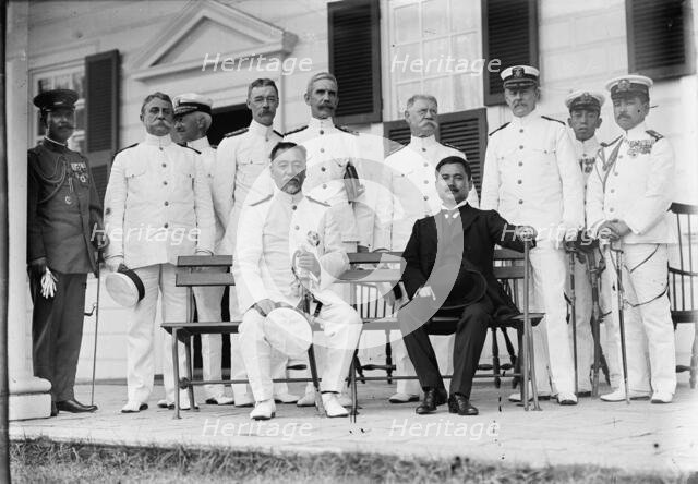 Marshal-Admiral the Marquis Togo Heihachiro with US naval officers in Washington, D.C., 1911.  Creator: Harris & Ewing.