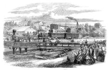 Arrival of the first train of the Atlantic and Great Western Railroad at James Town..., 1860. Creator: Unknown.