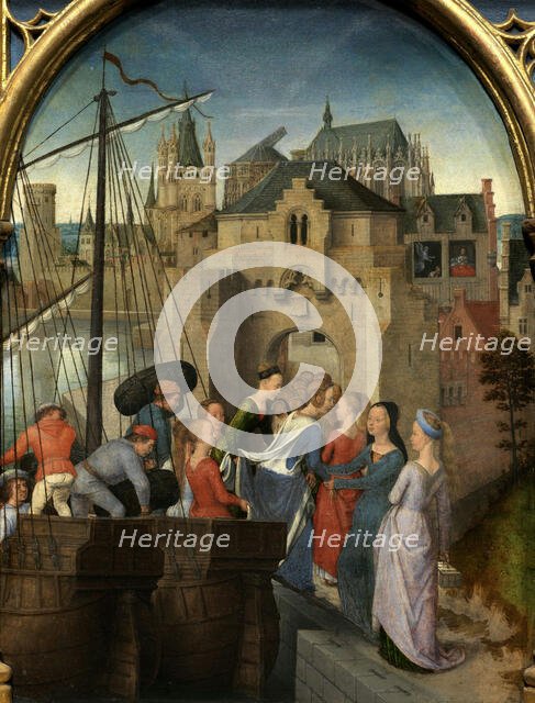 Saint Ursula Shrine: Arrival of the virgins in Cologne, 1489. Creator: Memling; Hans (1433/40-1494).