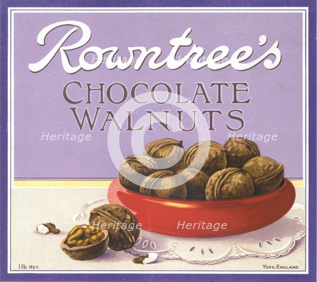 Box top for Rowntree's Chocolate Walnuts, 1910s. Artist: Unknown