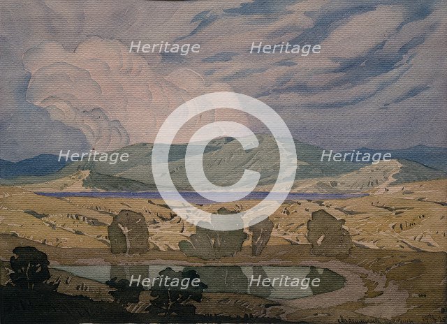 A cloud over the bay. Koktebel, 1925. Artist: Voloshin, Maximilian (1877-1932)