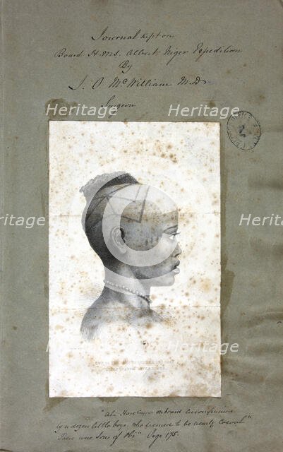 "One of the sons of Onnese Obi Osai chief of Aboh, River Niger", drawn by John Duncan, 1840-42. Creator: John Duncan.