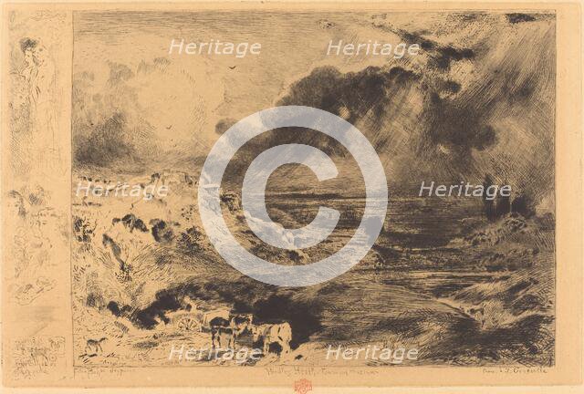 L'Orage (The Storm), 1879. Creator: Felix Hilaire Buhot.