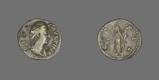Denarius (Coin) Portraying Empress Faustina, after 141. Creator: Unknown.
