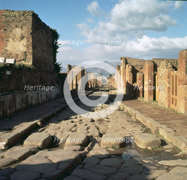 A street in the Roman town of Pompeii, 1st century. Creator: Unknown.