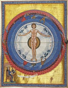 Macrocosm and Microcosm (Vision from Liber Divinorum Operum), ca 1220-1230.