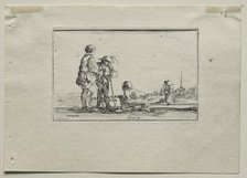 Caprices: Two Standing Beggars and a Cripple. Creator: Stefano Della Bella (Italian, 1610-1664).