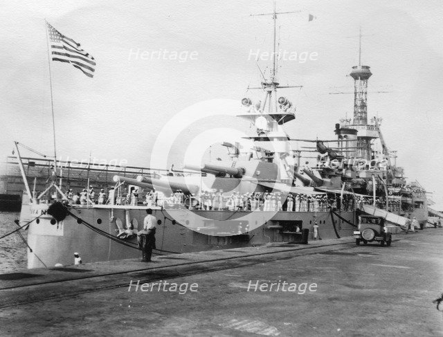 US Navy warships, Navy yard, Balboa, Panama, 1931. Artist: Unknown