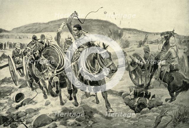'Before Ladysmith - Horse Artillery Galloping to Take Up a New Position', 1900. Creator: Richard Caton Woodville II.