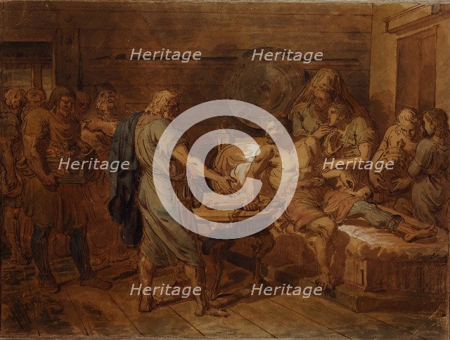 Kuzma Minin's appeal to the prince Dmitry Pozharsky, 1800s. Artist: Ugryumov, Grigori Ivanovich (1764-1823)