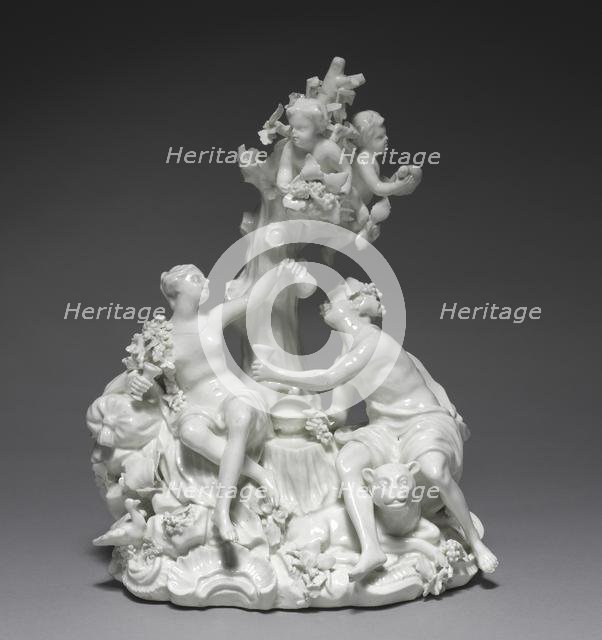 Bacchus and Venus, c. 1755. Creator: Tournay Factory (Belgian); Friedrich Elias I Meyer (German, 1723-1785), after a design by.