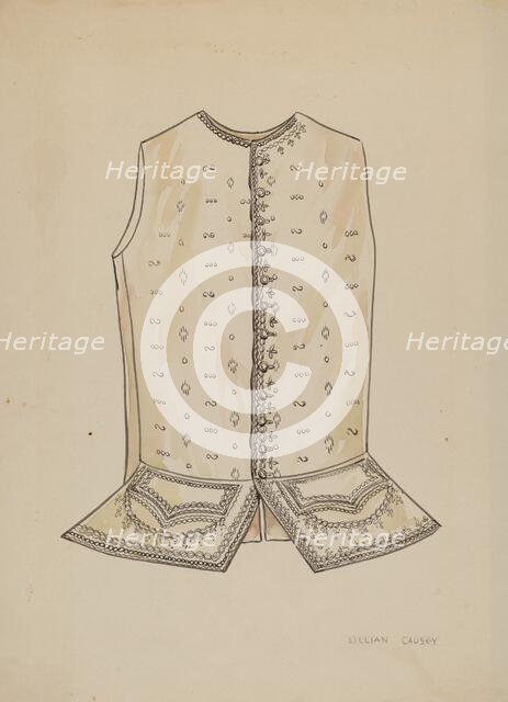 Man's Vest, 1935/1942. Creator: Lillian Causey.