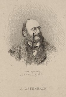Portrait of Jacques Offenbach (1819-1880), 1870. Creator: Guillaumot, Claude-Nicolas-Eugène (1813-1869).