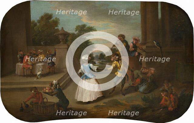 Singerie: The Dance, c. 1739. Creator: Christophe Huet.