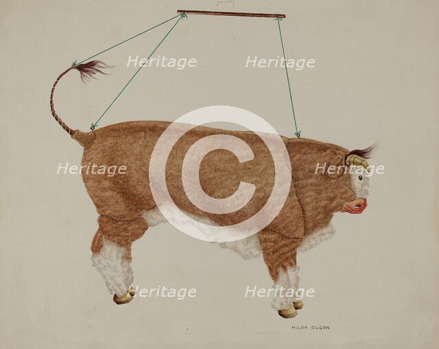 Puppet: Bull, c. 1940. Creator: Hilda Olson.